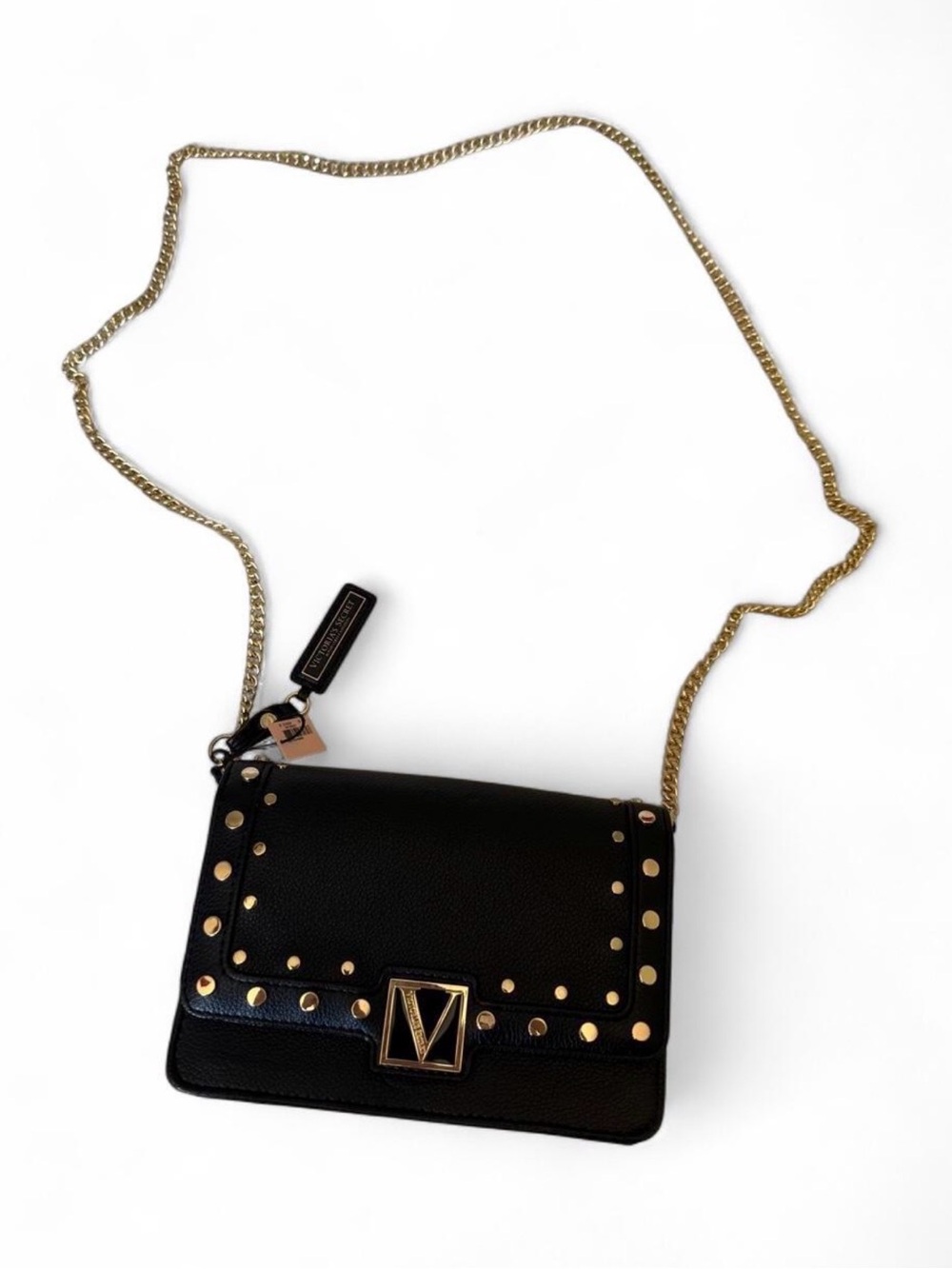 Victoria's Secret Studded Crossbody Bag with Gold Chain NWT